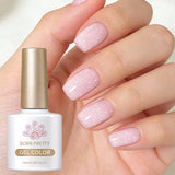 10ml Snow Glitter Gel Nail Polish Pink Milky White Jelly Sequins  Semi Permanent Nails Art Design Varnish Manicure