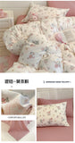 Washed Cotton Pastoral Girls Flower Bedding Sets Bed Linens Quilt Cover Sheet Set Simple Bedspread High Quality Home Textiles