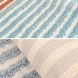 Long Tufting Stripe Bedroom Rug Bathrooom Mat Geometric Soft Fluffy Bathmat Bedside Carpet Floor Anti Slip Pad Chic Home Decor