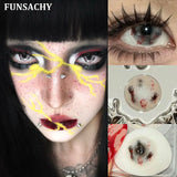 1 Pair Cosplay Contact Lenses for Eyes Anime Crazy Cosplay Contact Lens for Halloween 6 Months Cosmetics Lens