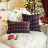 Christmas Plaid Cushion Cover Cotton Decorative Pillows for Sofa Bed Living Classic Green Red Throw Pillow Cover Home Decor Gift