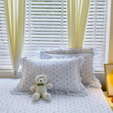 100% Cotton 2pcs Flower Prints Ruffles Pillowcases 48x74cm Sizes Cushion Cover for Bed Floral Style Adults Kids Pillowslip 베개커버