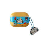 Cute Music Dog Pendant Chain Grid Earphone Case Protect For Airpods 1 2 3 4 Cover Soft Shockproof For Air Pods Pro Pro2nd Fundas