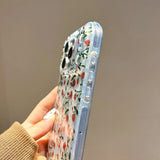 Lovely Flower Laser Glitter Phone Case for iPhone 14 15 16 16pro 16promax 17 17pro 17promax Shockproof Clear Anti-fall Cover