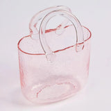 Handbag Shaped Glass Vase Creative Bubble Glass Flower Container Hydroponic Vase for Home Desktop Decoration