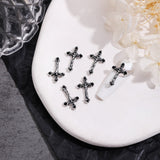 10PCS Gothic Style 3D Alloy Nail Art Charms Skeleton Cross Accessories Parts For Halloween Nail Decoration Design Supplies Tool