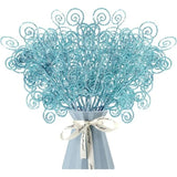 Blue Artificial Flowers Christmas Tree Decoration Glitter Star Light Berries Snowflakes Bow for Home Decor New Year Ornaments