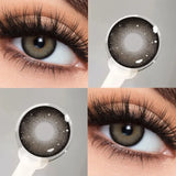 1 Pair Colored Contact Lenses Beautiful Pupil Color Circle Lens Green Iris Prescription Yearly Natural 0-8 Degrees  F