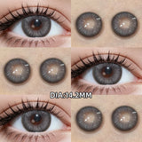 14.5mm Big Diameter Colored Contacts 2pcs Half Yearly Multi-Tone Lenses for Daily Life Makeup Party