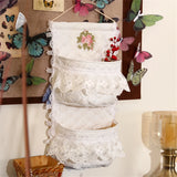 French Style Thickened Fabric Storage Bag Lace Embroidered  Door Rear Storage Bag Wardrobe Sundries And Fringe Storage Bag