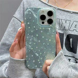 Cute Gradient Stars Aurora Laser Case For iPhone 11 12 13 14 15 16 Pro Max XS XR X 7 8 Plus Korea Girl Shining Silicone Cover