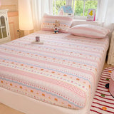 Spring/Summer 2025 Single Item Bed Hat Class A Cloud-sensing Cotton Double-layer Yarn Mattress Cover Printed Cartoon Bedspread