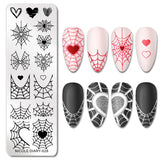 Halloween Nail Art Stamping Plate Drawing Template Butterfly Heart Wave Line Image Stencil Mold Nail Printing Tools