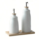 Ceramic Oil Bottle Pot Soy Sauce Vinegar Leakproof Bottle Condiment Jar Creative Metal spout spice bottle‌ condiment dispenser