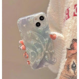 Spring Sweet Blue Tulip Flower Gradient Phone Case For iPhone 15 11 13 14 12 16 Pro Max Girl Tulip Shockproof Cover