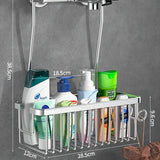 Space Aluminum Shower Caddy Wall-Mounted Bathroom Organizer for Shampoo Soap Contemporary Style Multi-Purpose Storage Basket