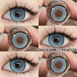 Brown Colored Contact Lenses for Eyes, Natural Eye Cosmetic, Soft Eye Lenses, Beauty, Yearly Use, 1Pair