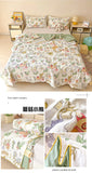 Washed Cotton Printed Summer Quilt Air Conditioner Thin Quilt Machine Washable Lightweight Single Double Bedding Soft Breathable