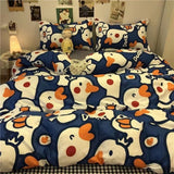 Ins Style Fashion Butterfly Bedding Set For Girls Boys Double Size Flat Sheet Duvet Cover Pillowcase Bed Linen Home Textile