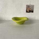 Wave Ceramic Salad Bowl Creative Irregular Solid Color Cream Cafe Tableware Design Soup Bowl Afternoon Tea Dessert Fruit Bowl