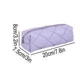 1 PC Candy Color Quilted Cute Pencil Case Waterproof Portable Stationery Storage Bag Student School Supplies Back to School Gift