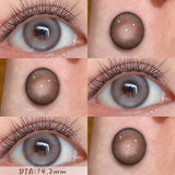 1 Pair(2pcs) Clever Brown/Black-Gray/Coffee Big Eye Enlarging Colored Contact Lenses 14.5mm Half Yearly High Moisture