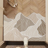 Durable Entrance Mat with Mountain/Wave Design Non-slip Easy-to-Clean Pad for Home Foyer Entrance & Indoor Floors