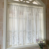 Rural White Gauze Lace Curtain Install Velcro Curtains Without Punching Holes Bay Window Kitchen French Window Balcony Screen