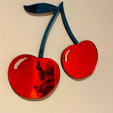 Mirrored Cherries Wall Art Mirror Cherries Home Decor Acrylic Cherries Wall Hanging Decor Dorm Room Decor