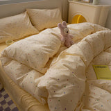 New Type A Aerobic Double Yarn Quilt Cover Knitted Cotton Printed Four-piece Duvet Set Skin Friendly Breathable Bedding