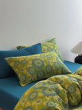 Suower Pure Cotton Color Woven Embroidered Double Layer Bedding Coverlet Quilt Cover Tee Four Piece Set for Students
