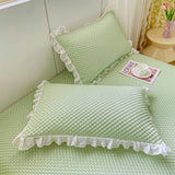 2/3pcs Summer Cooling Bed Skirt Set Class A Princess Mattress Cover Single Soft Mat Room Decor Bedspread Ice Silk Bean Cool Mat