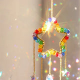 Rainbow Crystal Sun Catchers Home Decor Items Window Hanging Sun Catcher Heart Moon Star Rainbow Room Decor Wind Chimes Hanging