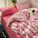 Japanese Striped Printed Quilt Cover Soft Single Duvet Covers for Dormitory Home Skin-Friendly Bed Decoration for Four Seasons