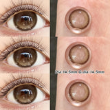 1 Pair(2pcs) Glitter Star Brown Colored Contact Lenses 14.5mm Large Diameter Dramatic Blue Lenses Natural Black Lens