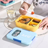 Microwavable Compartment Bento Box Food Grade Plastic Portable Leakproof Lunch Container with Spoon for Students Office Workers