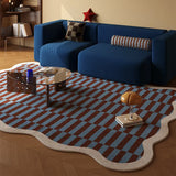 Retro Modern Striped Living Room Carpet Irregular Home Decor Sofa Coffee Table Floor Mat Soft Comfortable Bedroom Rug