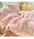 Bubble Cotton Summer Quilt Air Conditioning Quilt Soft Skin-friendly Lightweight Adults Single Double Home Textiles 200*230cm