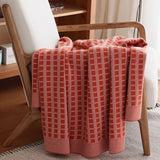 Nordic Modern Throw Blanket Knitted Sofa Decoration Cover Geometric Grid Nap Blanket Bedspread Pure Cotton Warm Shawl 130X180CM