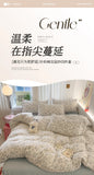 Class A Knitted Bedding Set Floral Style Bed Linen Set Soft Double Yarn Four-Piece Set Quilt Cover Set Bed Sheets Gift for Home