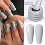 10ml Gold Glitter Gel Nail Polish Crystal Semi Permanent Soak Off UV Gel Varnish Nail Art Manicure Base Top Coat