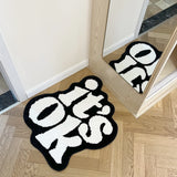 It's OK Rug Handmade Fluffy Plush Tufted Living Room for Bedroom Dorm Suitable for Room Decor Housewarming Gift