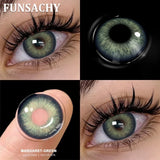 1 Pair Colored Contact Lenses with Case Lenses Beauty Pupils Green Contacts Circle Lens Natural Korean Softlens Yearly