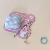 blue check star smooth soft protection cover case for airpods 4 silicone earphone fundas with keychain for airpods pro pro 2 3 1