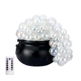 Luminous Halloween Bubbling Cauldron Decoration Purple Light Remote Control Bubbling Witch Bowl Plastic DIY