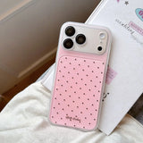 Luxury Polka Dot Candy Color Case for iPhone 17 16 15 Pro Max 14 Wave Point Camera Film Protector Soft TPU Shockproof Cover