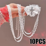 Black/White Lace Bow Heart Cross Eye Mask for Lolita Halloween Sweet Gothic Cosplay Prop Dark Masquerade Accessory for Girls