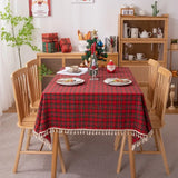 Christmas tablecloth Green Plaid Photo Atmosphere Resort Home Textile 2024 New Year table cover for Family Gathering Restaurant