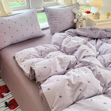 Oxygen Double Layered Four-Piece Bedding Set Fresh Floral Duvet Cover Bed Sheet Bed Canopy Student Dormitory 3-Piece Set
