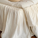 Soft Washed Cotton Bedding Sets Luxury Flowers Embroidery White Princess Duvet Cover Bed Sheet Pillowcases Home Textiles